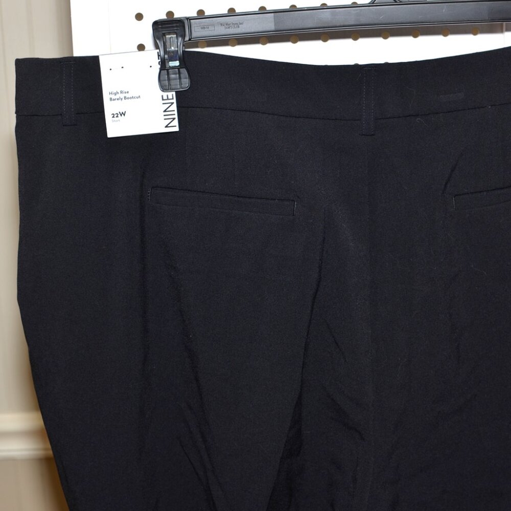 Plus Size 22W Short Nine West Black High Rise Barely Bootcut Dress Pants NWT - Picture 8 of 11